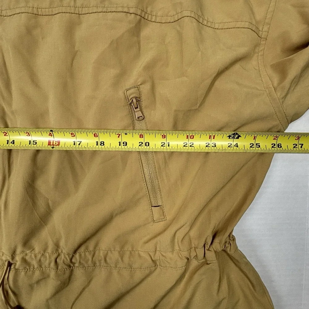 OLD NAVY Loose Stretch Tech Cinched Waist Crop Jacket XL ZipUp Mustard Vent EUC - Picture 6 of 12